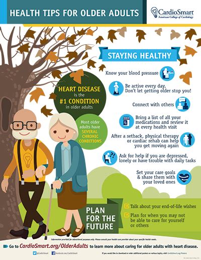 health tips for older adults infographic cardiosmart american college of cardiology