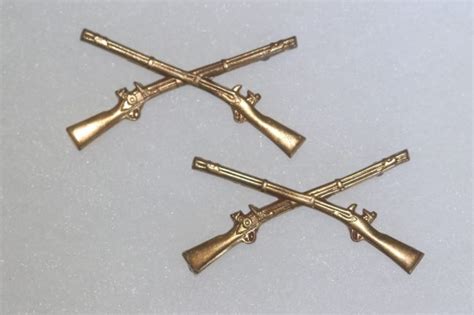 Original Ww2 Us Army Infantry Officers Collar Badges Pair Meyer