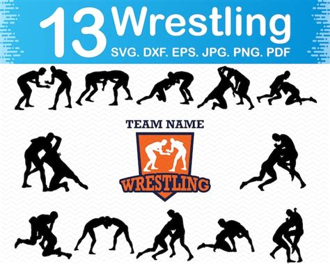 Printable Wrestling Svg Files Digital Wrestling Silhouette