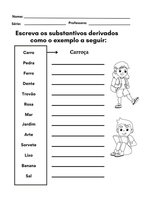 Atividades sobre substantivos modelos em PDF para baixar grátis Artesanato Passo a Passo