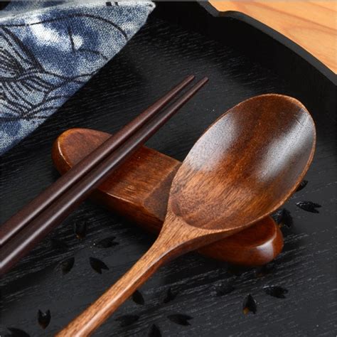 Coffee Spoon Japanese And Korean Creative Spoon Chopsticks Set Vintage Wooden Chopsticks Spoon