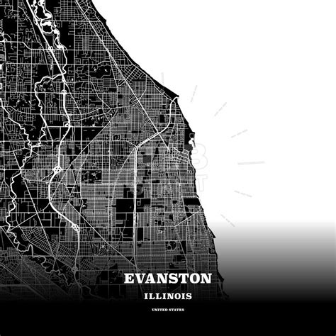 Evanston Illinois Usa Map Poster Template Map Poster Usa Map