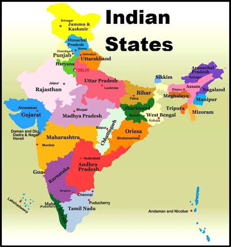 Details Of Total States And Union Territories In India And Their