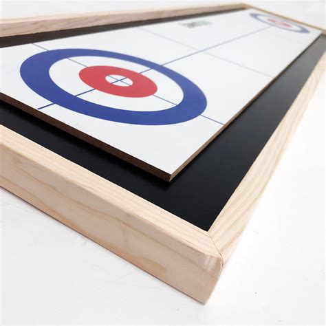 Tabletop Curling And Shuffleboard Game 2 In 1 Set With 8 Discs