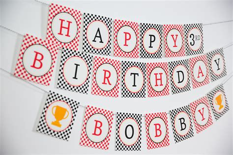 Racing Party Birthday Banner