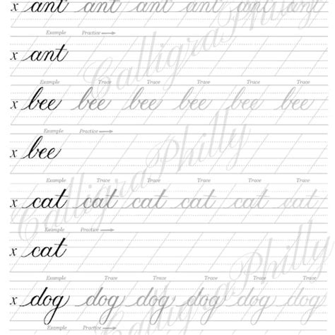 Beginner Level 2 Copperplate Calligraphy Blank Practice Etsy