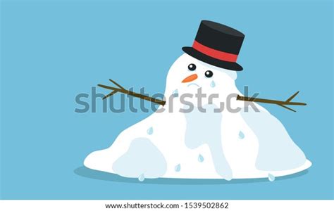 Cuite Sad Melting Snowman Hat Tears Stock Vector Royalty Free 1539502862