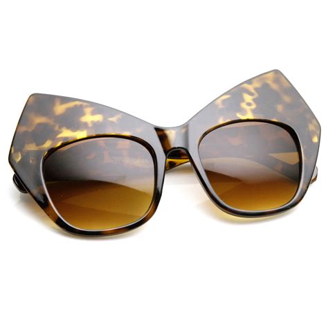 womens oversize geometric pointed cat eye sunglasses zerouv