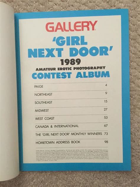 Gallery Girl Next Door Special Edition 1989 Contest Album Amateur