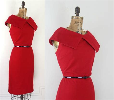 Vintage 1950s Cherry Red Bombshell Dress Medium To Large Etsy