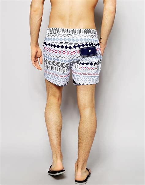 Another Influence Swim Shorts In Aztec Print In Blue For Men Lyst