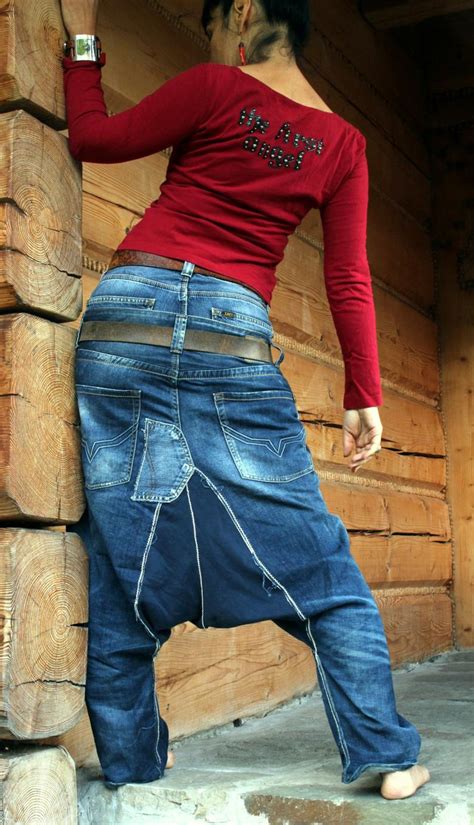 harem yoga jeans recycled pants etsy Одежда из переработанных материалов Переработанная