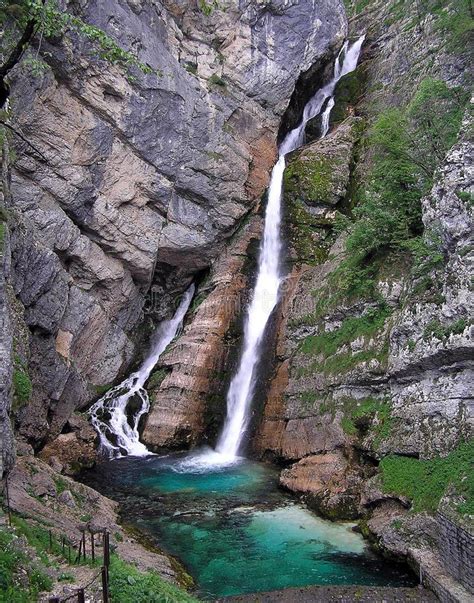 Savica Waterfall Near Lake Bohinj Slovenia Stock Image Image Of