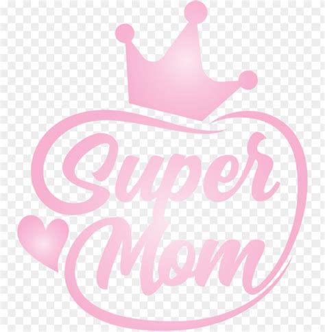 Mothers Day Logo Design Pink M For Super Mom For Mothers Day Png