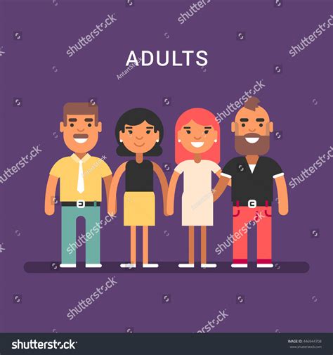 Two Mature Couples Men Women Colored Stock Vector Royalty Free 446944708 Shutterstock