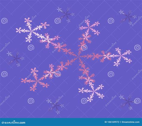 Abstract Fractal Symmetrical Colorful Snowflakes Stock Illustration