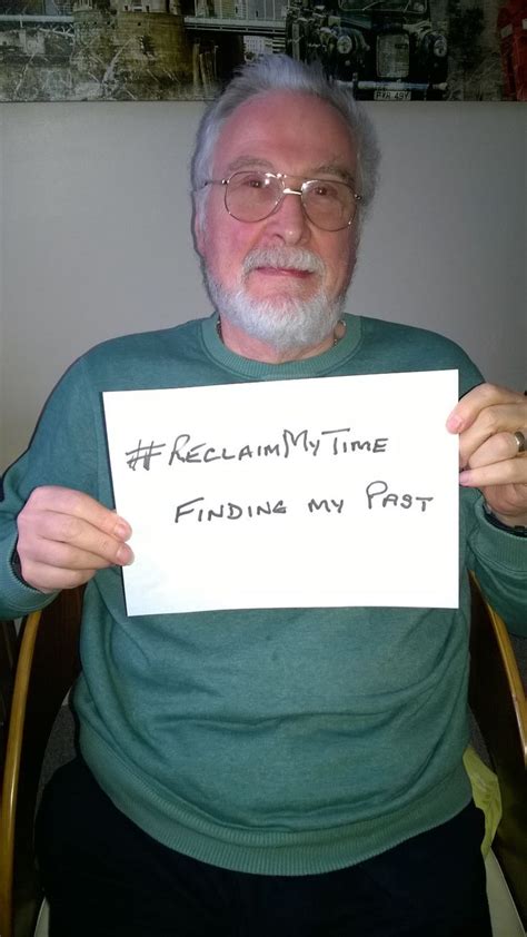 An Older Man Sitting In A Chair Holding Up A Sign That Reads Reclaimmytime Friday My Post