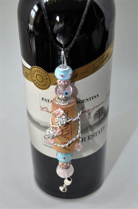 Wine Bottle Hanging Cork Charm Wine Bottle Necklace Wine Etsy In 2021