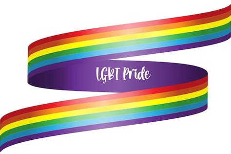 premium vector lgbt rainbow flag sexual identity in gradient ribbon shape vector template