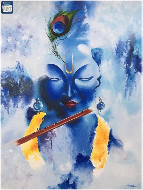 Krishna Abstract Painting In 2020 Buddha Art Painting Simple Canvas