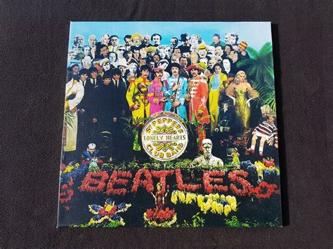 The Beatles Sgt Peppers Album Cover On Canvas Mounted 12 Etsy