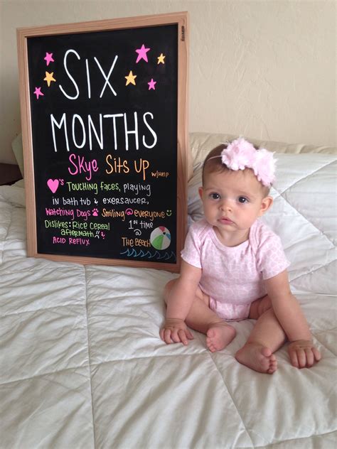 Baby Monthly Progress Chalkboard 6 Months 6 Month Baby Picture Ideas