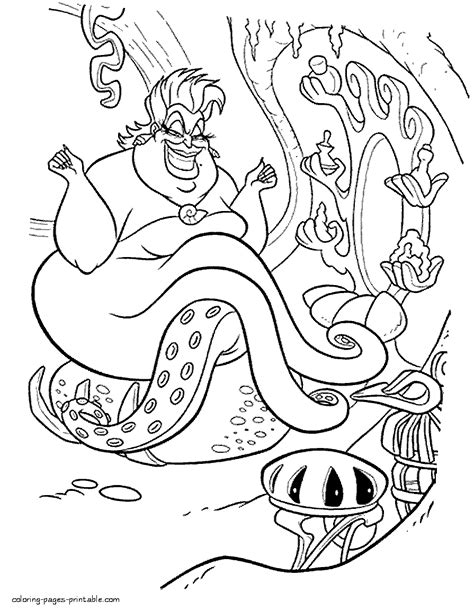 Free printable cute disney coloring pages for kids! Ursula coloring pages to download and print for free