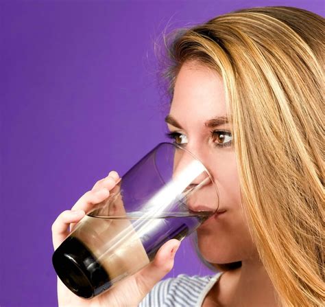 Free Picture Nice Looking Blonde Woman Drinking Water Glass