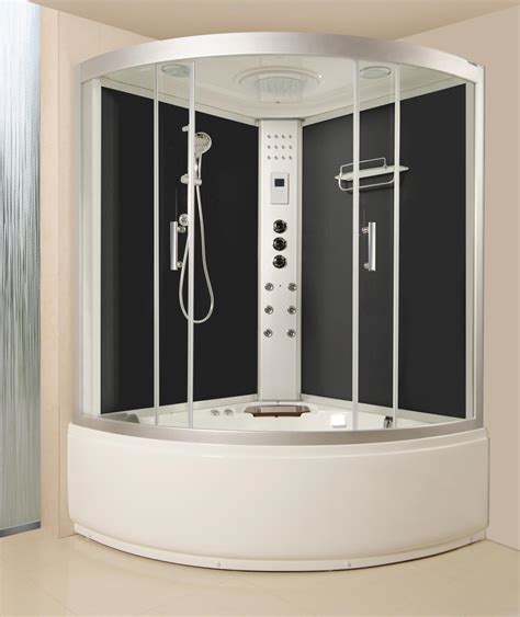 Lisna Waters Lwst Black Corner Steam Shower Cabin Whirlpool And Airspa