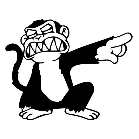 A Monkey Extended Its Finger Vinyl Car Sticker Funny Cartoon Animal Car