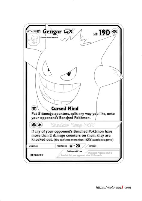 Coloriage Carte Pokemon Gx  Coloriage Gratuit à Imprimer Dessin 2021