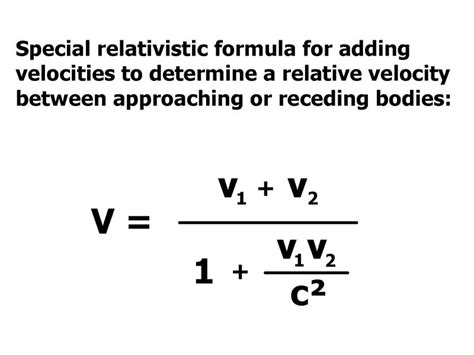 Special Relativistic Formula For Adding Velocities Medical Information