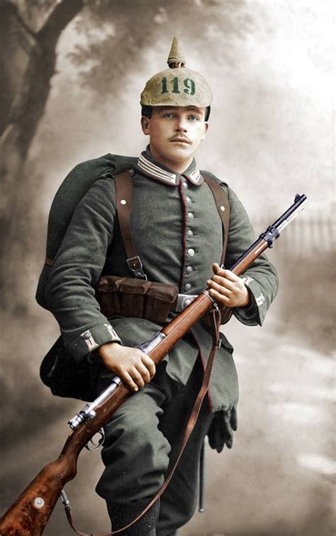 A Colorized Photo Of A Young Soldier Of The 116th Grenadier Regiment Of