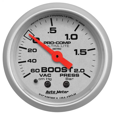 Auto Meter Boost Pressure 52mm Mechanical Pro Comp Ultralite Gauge 1