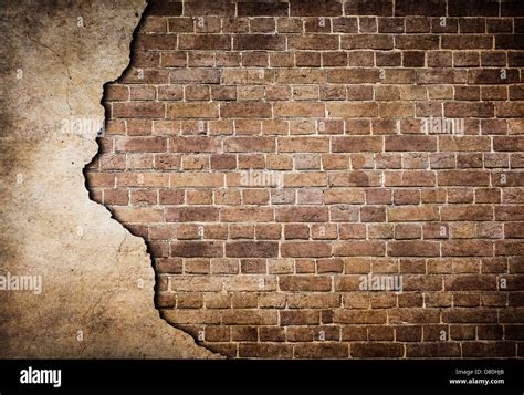 Old Brick Wall Partially Damaged Stock Photo Alamy