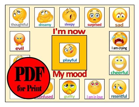 Mood Tracker Child Learning Kit Asd Add Adhd Visual Aid Etsy