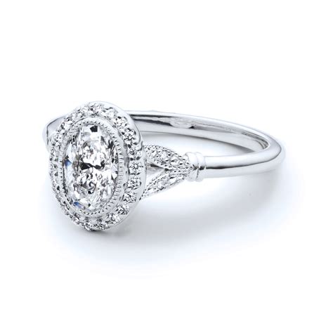 Oval Vintage Halo Engagement Ring 172 10016 2 Jm Edwards Jewelry