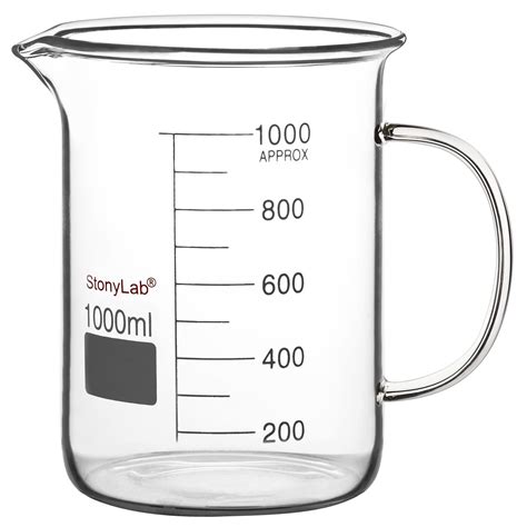 Buy Stonylab Glass Beaker With Handle Borosilicate Glass Graduated Low