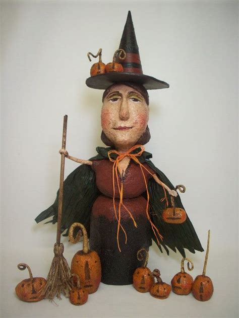 Reserved For Jenny Primitive Paper Mache Folk Art Witch Etsy