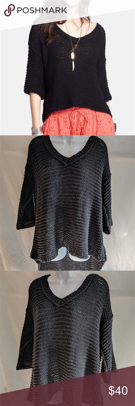 Free People Black Park Slope Pullover Sweater Pullover Sweaters Free People Sweater Sweaters