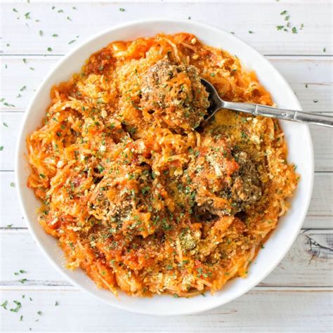 Spaghetti Squash Marinara With Vegan Lentil Meatballs — Kale Me Maybe