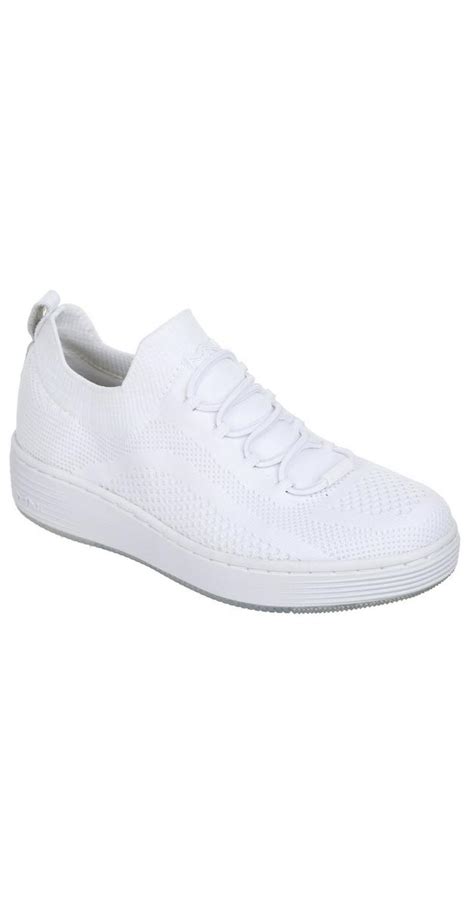 Womens Knit Slip On Sneakers White Burkes Outlet