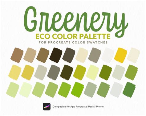Greenery Color Palette Nature Green Color Eco Color Etsy Color
