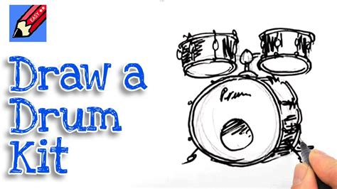 Learn How To Draw A Drum Kit Real Easy For Kids And