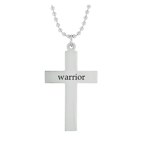 Warrior His Word Cross Necklace Womens Cross Necklaces On