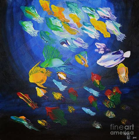 Abstract Shoal Of Fish Painting By Mario Lorenz Alias Malo
