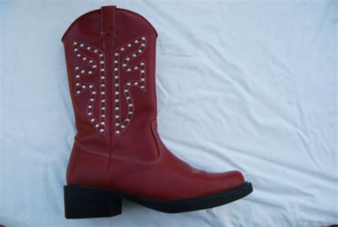 Dark Red Leather Frye Lil Daisy Dukes Western Side Zip Boots 15 M Ebay