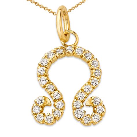 Mini Diamond Zodiac Horoscope Pendant Necklace In Solid Gold Inches