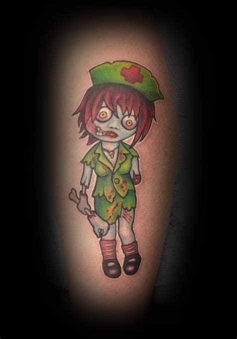 Zombie Nurse Tattoo By Craig Harris Frostbite Tattoo Nz Zombie