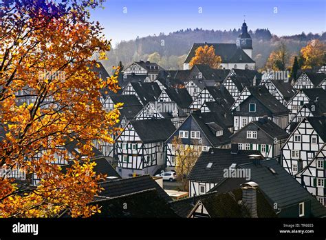 Historical Old City Of Freudenberg In Autumn Germany North Rhine